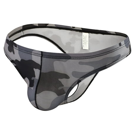 

RPVATI Mens Sexy Lingerie Briefs Thong Low Rise Breathable G-String Nylon Pouch Solid Underwear