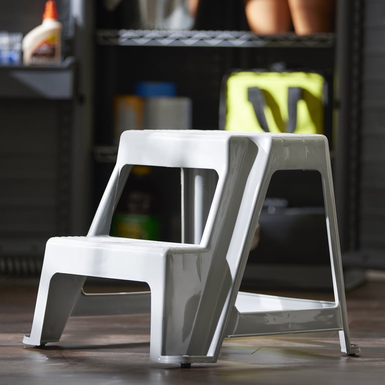 Gracious Living 2-Step Portable Plastic Stool, Gray photo 8