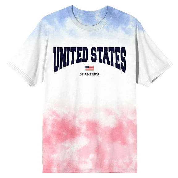 United States Of America Flag Adult Americana Wash Crew Neck Short Sleeve T-shirt-Medium