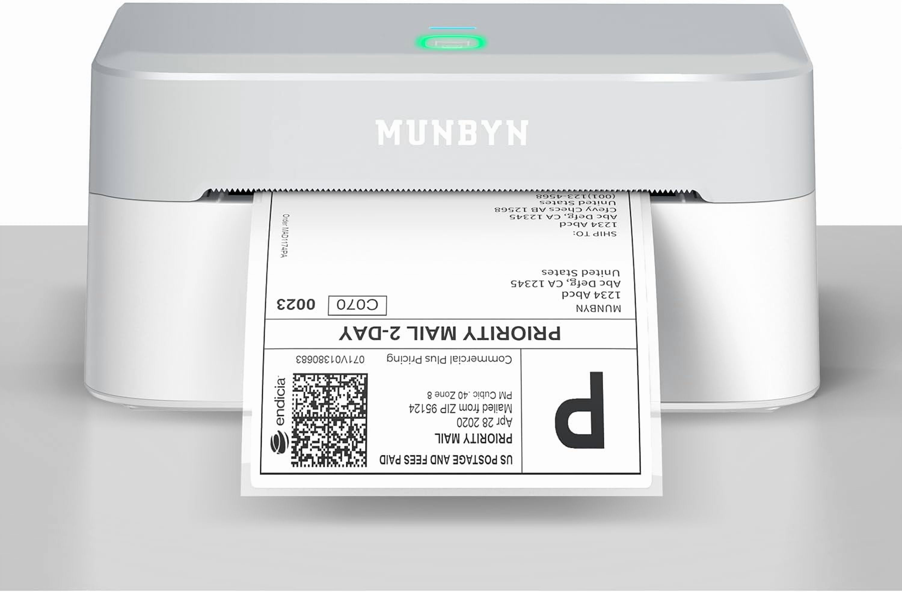 MUNBYN Bluetooth Thermal Label Printer RW403B Wireless 4x6 Shipping Label Printer for Small Business Compatible with Android, iPhone Windows Mac Chromebook Width 1.57"-4.25" (Black)