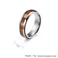 thumbnail image 2 of PAMTIER Men's Personality Trendy 6MM Hawaiian Koa Brown Wood Grain Inlay Dome Tungsten Carbide Ring Comfort Fit Wedding Band Silver Size 11, 2 of 4