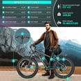 thumbnail image 6 of Gocio 26" 4.0 Fat Tire Electric Bike for Adults, 750W Motor, 48V 13Ah Battery, Lightweight Aluminum Alloy Frame, Max 22Mph Electric Mountain Bike Beach Snow Ebike for Men, 7-Speed UL2849 Certified, 6 of 13