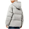 thumbnail image 4 of YueHuiYing Womens Hooded Quilted Jacket Mid-Length Padded Warm Winter Heavyweight Coat Outerwear, 4 of 6