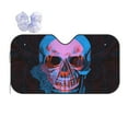 thumbnail image 1 of XMXY Car Sun Shade Windshield, Aged Floral Skull Blue Print Automotive Front Window Sun Visor for Cars SUV Trucks, Small Size, 1 of 8