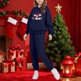 thumbnail image 6 of Piuwrlz Toddler Sweatsuits Sets 2pcs Girls Jogger Set Pocket Christmas Round Neck Sweats and Sweatpants Dark Blue Size 4 Years, 6 of 9