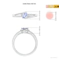 thumbnail image 4 of ANGARA Natural Tanzanite and Diamond Split Shank Ring in 14K White Gold for Women (Size-6x4mm) | December Birthstone, Birthday, Anniversary, Jewelry Gift for Women | Natural Tanzanite Ring, 4 of 9