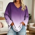 thumbnail image 2 of Perfectbot Plus Size Long Sleeve T-Shirt for Women, V Neck Tunic Tie Dye Print Loose Casual Tee Top Sizes L-5X, 2 of 6