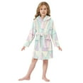 thumbnail image 6 of FORMRS Niños Bathrobe Unisex Hooded Robe Soft Plush Pajamas Sleepwear, Size 10-12T, Purple Geometric, 6 of 7