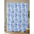 thumbnail image 4 of Fsddascl Blue Coastal Conch Shower Curtain Set - 72" x 78" Washable Bathtub Curtain with 12 Hooks, Summer Ocean Starfish Coral Shell Waterproof Fabric Stall Shower Curtains for Bathroom/Bathtub, 4 of 6