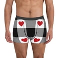thumbnail image 2 of Goofa Heart Black Buffalo Plaid Gingham Printed Men's Boxer Briefs Underwear, Moisture-Wicking Underwear, Trunk,Soft and Breathable Cotton Underwear-Large, 2 of 9