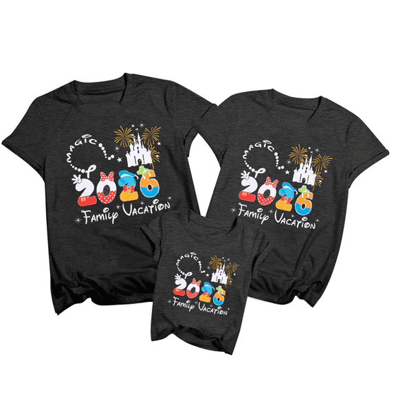 ALLTB Family Vacation Tshirts 2026 Family Trip Tee Cute Graphic Summer Tops Theme Park Essentials