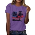 thumbnail image 2 of Goodtrade8 Short Sleeve Shirts for Women Red White and Blue 4th of July Pullover Red White and Blue Graphic Independence Day Crew Neck , Casual Fashion Juniors Tops Summer, 2 of 4