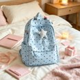 thumbnail image 2 of Cute Polka Dots Backpack Nylon Coquette Bookbag Kawaii Daypacks with 6 Hair Clips and Star Charms, 2 of 2