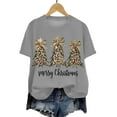 thumbnail image 5 of larppty Merry Christmas Shirts for Women Xmas Tree Shirt Top Short Sleeve Casual Graphic Print T Shirt (Grey, 3XL), 5 of 6