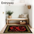 thumbnail image 3 of ODIKA 8'x10' Machine Washable Non-Slip Area Rug, Mythical Dragon Flame Needlecraft Embroidery High Traffic Rug, Red, 635629, 3 of 7