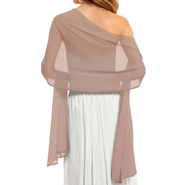 Mantón CHICGAL para vestidos de noche, bufanda de gasa, color caqui