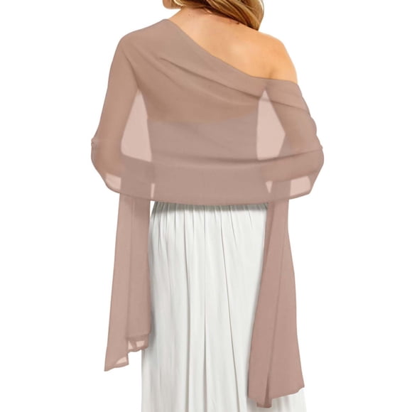 Mantón CHICGAL para vestidos de noche, bufanda de gasa, color caqui
