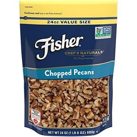 Fisher Non-GMO, No-Preservatives, Heart Healthy Chopped Pecans, 24 (Best Pecans For Baking)