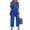 Blue, variant on Elegant 3-Piece Set for Women, Flowy Open-Front Cardigan with Sleeveless Tank & Wide Leg Pants - Resort Wear Loungewear Outfit for Travel & Summer Khaki M