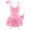 Pink, variant on Ausing Womens Lingerie Sexy Ruffle Lace Up Babydoll Mini Dress Garter Belt Bow Tie Bodysuit with Panty Chemise Boudoir Nighty Black 2XL