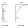 thumbnail image 2 of Ekena Millwork 2"W x 5 1/2"D x 8"H Legacy Wrought Iron Bracket, (Triple center brace), Antiqued Pewter, 2 of 8