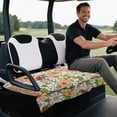 thumbnail image 4 of Uorisanigo Flowers Print Golf Cart Seat Covers, Golf Cart Seat Towel Blanket for EZGO, Yamaha, Club Car and Other 2-Seat Golf Carts, Keeps Your Seat Comfortable and Clean, 4 of 7