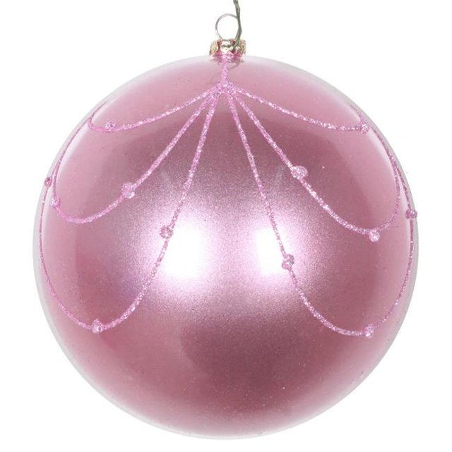 Vickerman MT194679D Rideau Ornemental Pailleté Bonbon Rose 4.75 Po - 4 par Sac