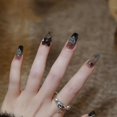 thumbnail image 3 of HLONK 24Pcs Gel Press on Nails  Gel French Long Fake Nails  Press on Tips With Glue  Rhinstone with Butterfly  NO.13, 3 of 7