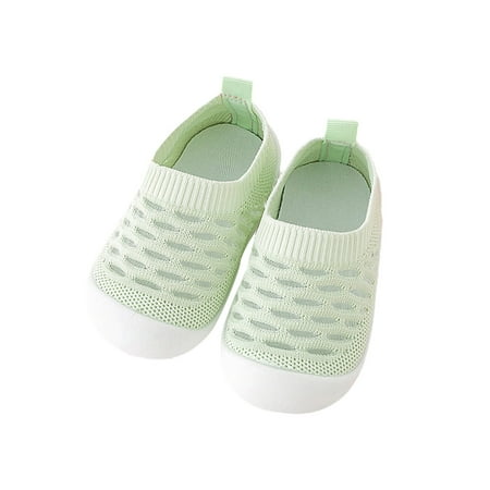 

Gomelly Girls First Walking Shoes Sports Mesh Sock Shoes Slip On Prewalker Shoes Lightweight Baby Boys Shoes Hallow Out Green 6.5C