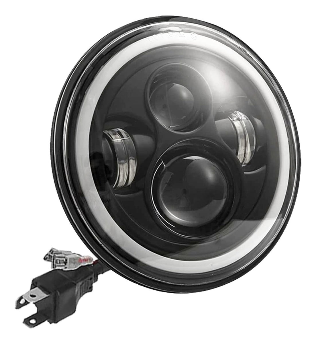 Faro Led 7 Pulgadas H4 Jeep Vocho Auto Moto Drl Aro De Ángel | Bodega ...