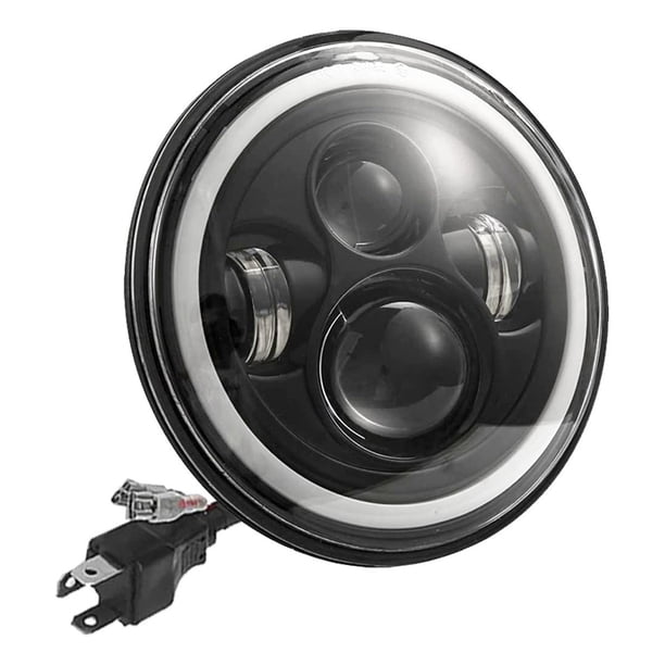 Faro Led 7 Pulgadas H4 Jeep Vocho Auto Moto Drl Aro De Ángel