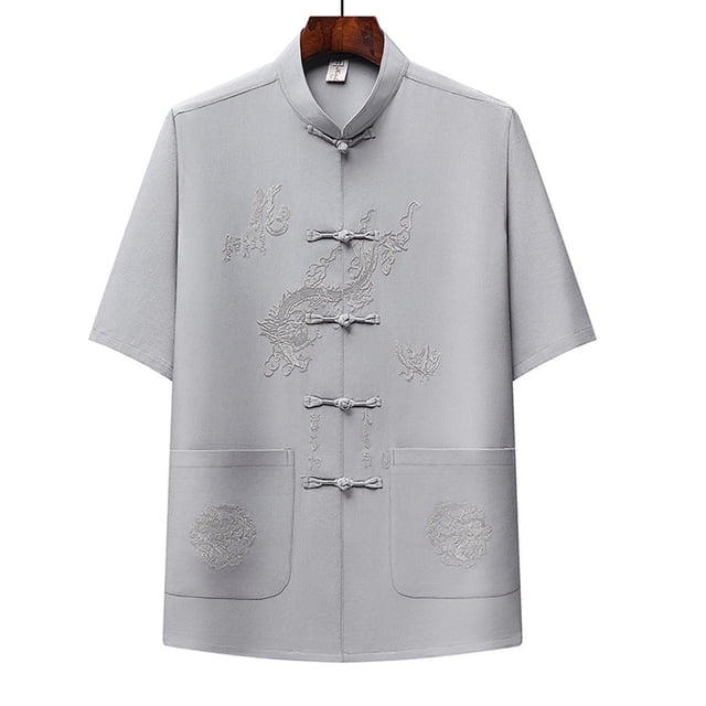pstuiky camisetas de hombre, Camisa informal de manga corta, cuello alto, lisa y cómoda para hombre camisetas de hombre xl