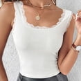 thumbnail image 4 of Wensltd Women Tank Tops Lace Trim Sleeveless Scoop Neck Fitted Tops Casual Daily Wear, 4 of 7