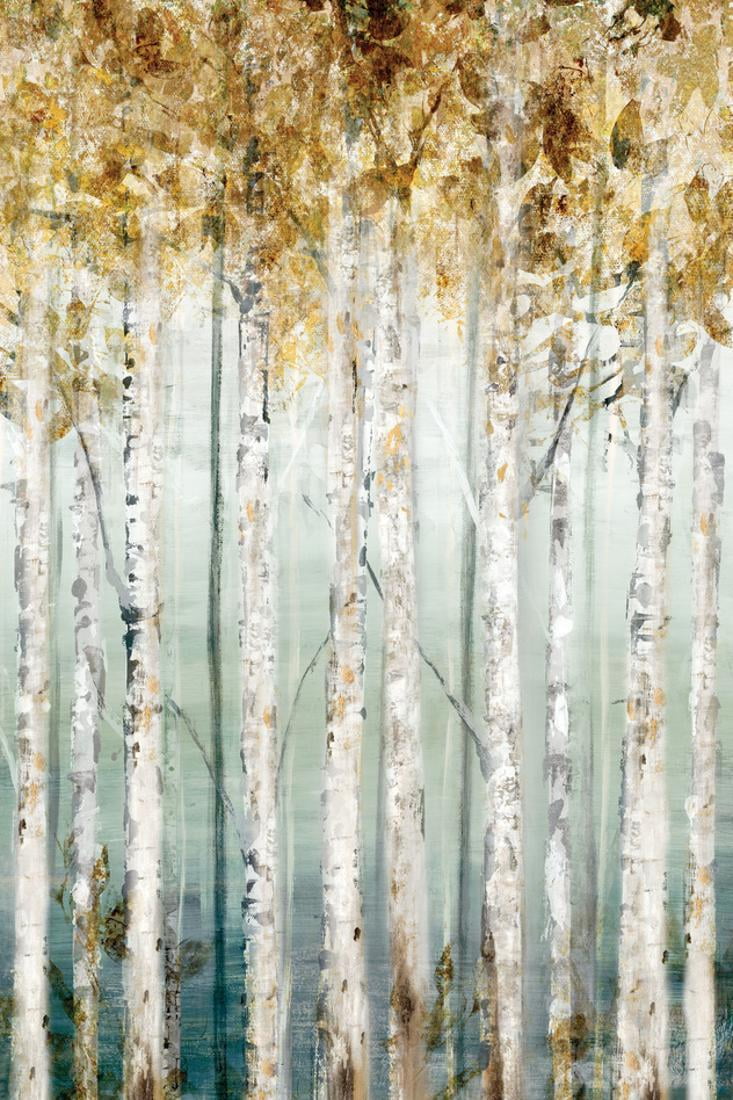 Enlightened Moment I Transitional Botanical Birch Tree Forest Landscape