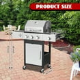 thumbnail image 5 of Nice Cooker 3-Burner Propane Gas Grill with Side Burner, Cast Iron Grates, Double Layer Lid, 5 of 8