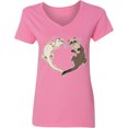 thumbnail image 3 of Inktastic Cute Ferret Heart Women's V-Neck T-Shirt, 3 of 5