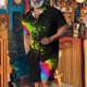thumbnail image 2 of Conjunto casual de blusa y pantalones de playa de manga corta con estampado de botones para hombre Pompotops  oipoqjl36274, 2 of 5