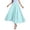 Blue, variant on Wdgfv Women Bohemian Beach A-Line Dress Double Layer Elastic Waist Long Maxi Skirt