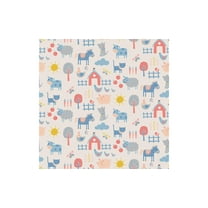 Camelot Fabrics 44" 100% Cotton Farm Peach Sewing & Craft Fabric 8 yd By the Bolt, Pink and Blue