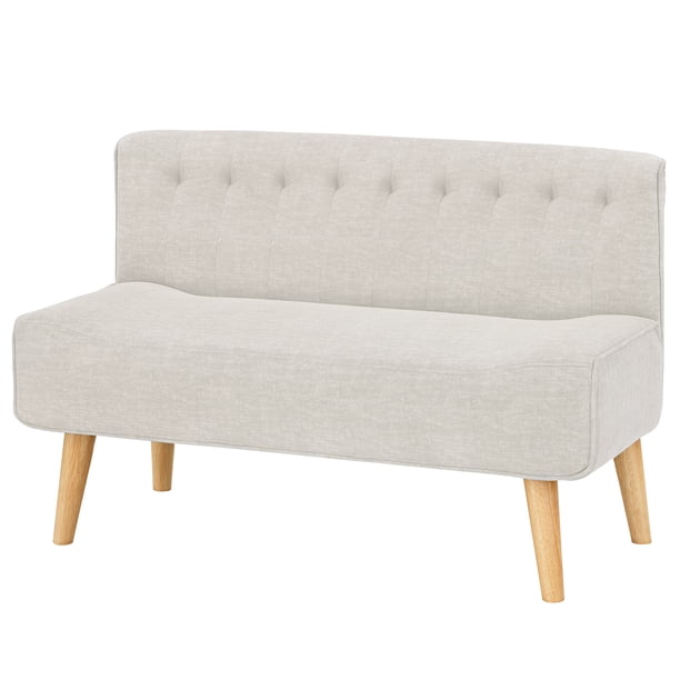 Yeshouse Moderno sofá de tela de dos plazas, cómodo sofá doble acolchado con acolchado de esponja y estructura de madera contrachapada