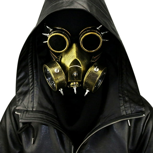 Máscara de Gas Steampunk, gafas con picos, esqueleto, guerrero, máscara de la muerte, mascarada, Cosplay, accesorios para disfraces de Halloween