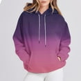 thumbnail image 7 of MELDVDIB Womens Hoodies Fall Winter Gradinet Printed Long Sleeve Oversized Hooded Sweatshirts Fashion Casual Pullover Tops with Pocket Wine M, 7 of 7