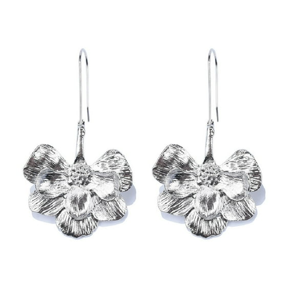 LongcreekX Flower Earrings for Women, Cute Flower Floral Petal Earrings, Ginkgo Leaf Flower Dangle Earrings Hypoallergenic, Hawaiian Flower Drop Earrings, Silver Flower Bohemian Earrings Studs