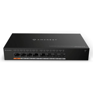Amcrest 8-Port POE  Power Over Ethernet POE Switch with Metal Housing, 8-Ports POE  802.3af/at 96w (AGPS8E8P-AT-96)
