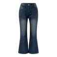 thumbnail image 5 of Women's Distressed Light Wash Wide Leg Jeans High Waisted Style, 5 of 9