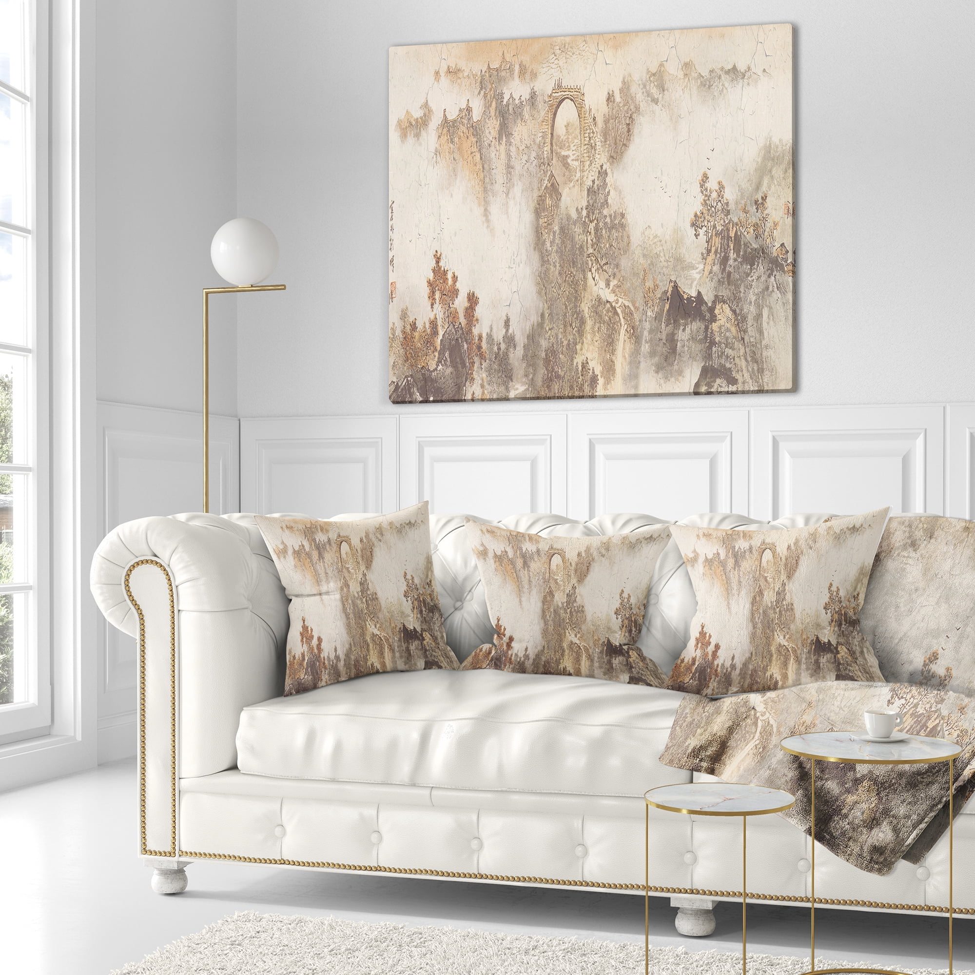 Designart Nature in Vintage Style - Landscape Photography Throw Pillow - 16x16