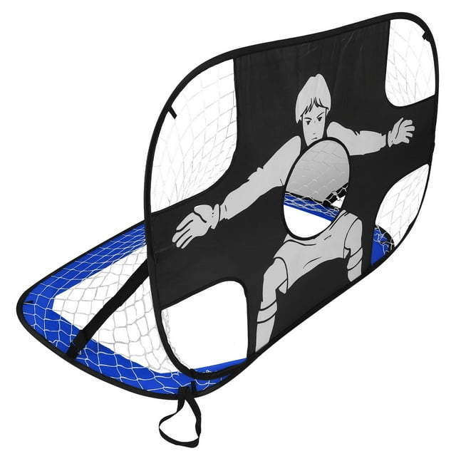 Luxshiny Blue Portable Soccer Trainer Net for Kids Durable Nylon Foldable Design Ideal for Sports Practice 4ft