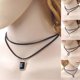 thumbnail image 4 of Collar de terciopelo negro Yashi de doble capa para El cuello 32 cm, 4 of 5