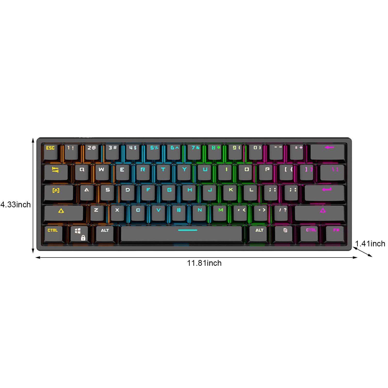 AuroraX Gaming Keyboards for Computers RGB Backlit Keyboards with Mechanical Feel,Wired Connection,Adjustable Backlight,Durable ABS Keycaps for Gaming Gear Black