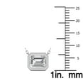 thumbnail image 4 of SZUL Women's Lab Grown 1 Carat Emerald Cut Bezel Set Diamond Solitaire Pendant in 14K White Gold, 4 of 6